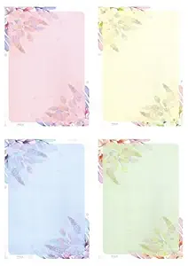 Alvika - Pack of - 40 Design - 006 A4 Size 140 GSM One Side Ruled Multipurpose Designer Colored Art & Craft Sheets for Scrapbooking, Projects