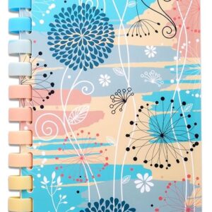 DOODLE A5 Ruled Notebook Diary | Soft Ring Spiral Wiro for Comfortable Writing | 160 Pages, 80 GSM | Perfect for School, College & Office Use - Soft Blooms