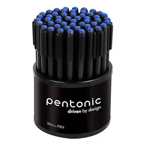 Pentonic 0.7mm Ball Point Pen Tumbler Pack | Black Body | Blue Ink | Pack of 50 Pens