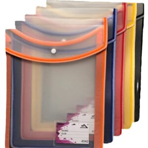 AMINIT Plastic File Folder Poly Envelope Expanding File Wallet Document Folder with Snap Button Closure Legal Size Waterproof Large File Pouch