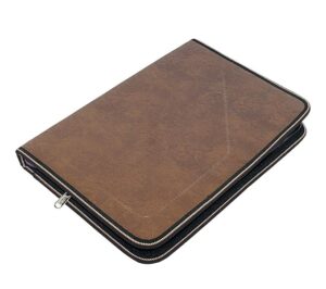 VERAT File Folder/Certificates/Documents Holder/Document Bag/Portfolio/Expanding File/Executive File/Coloured File Folders/Leaf/Leather/Executive Folder/Multipurpose(Coffee Brown)