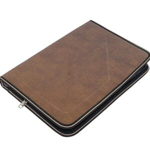 VERAT File Folder/Certificates/Documents Holder/Document Bag/Portfolio/Expanding File/Executive File/Coloured File Folders/Leaf/Leather/Executive Folder/Multipurpose(Coffee Brown)