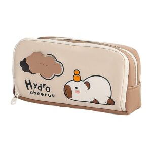 Yindella Cute Little Animal Large Capacity Pencil Case – Multi-Layer Storage with Handle, Stationery Organizer for School & Office, Portable Zipper Pouch for Pens, Markers & Supplies